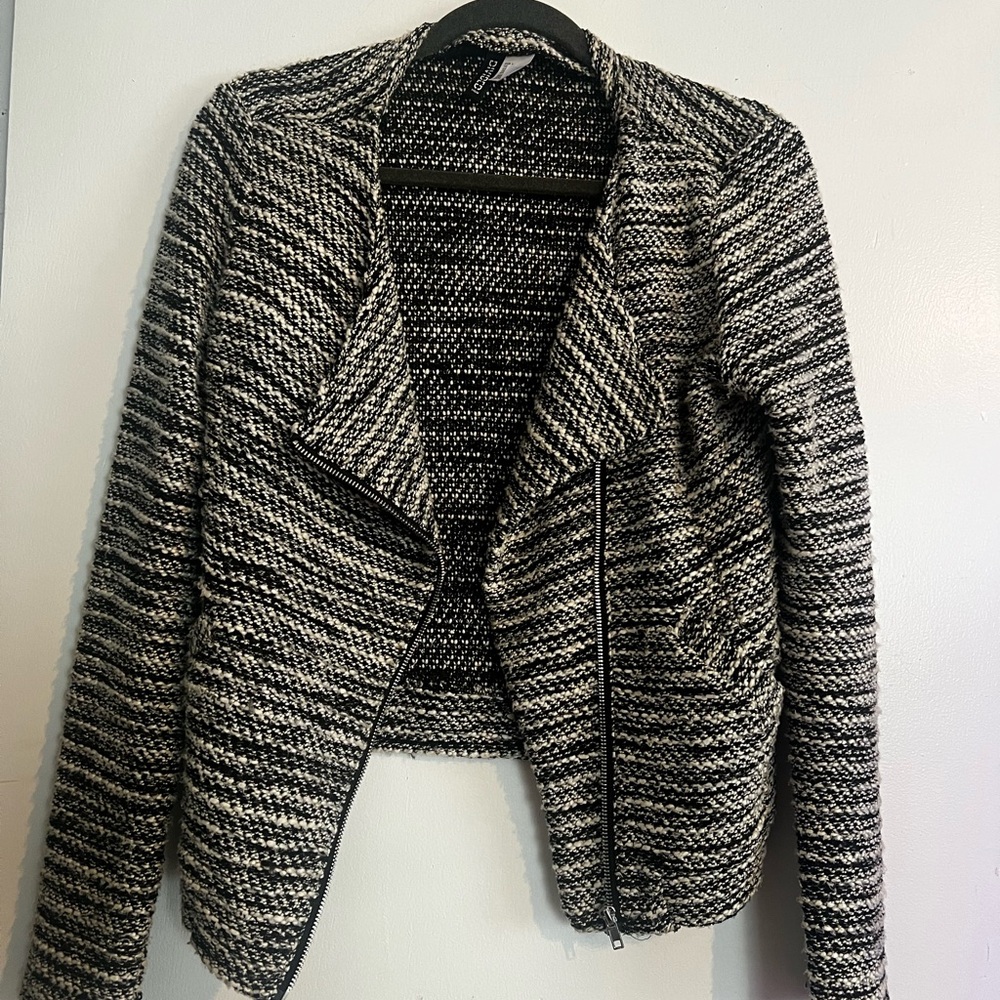 Bouclé moto jacket blazer